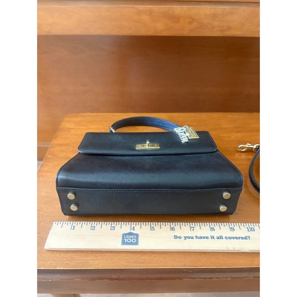 Vintage 1999 Coach Gramercy Satchel 7008 Black Leather Made in Italy - Picture 7 of 11